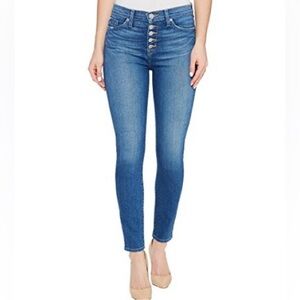 Hudson Ciara High Rise Exposed Button Fly High Rise Crop Skinny Jeans 24 NWT